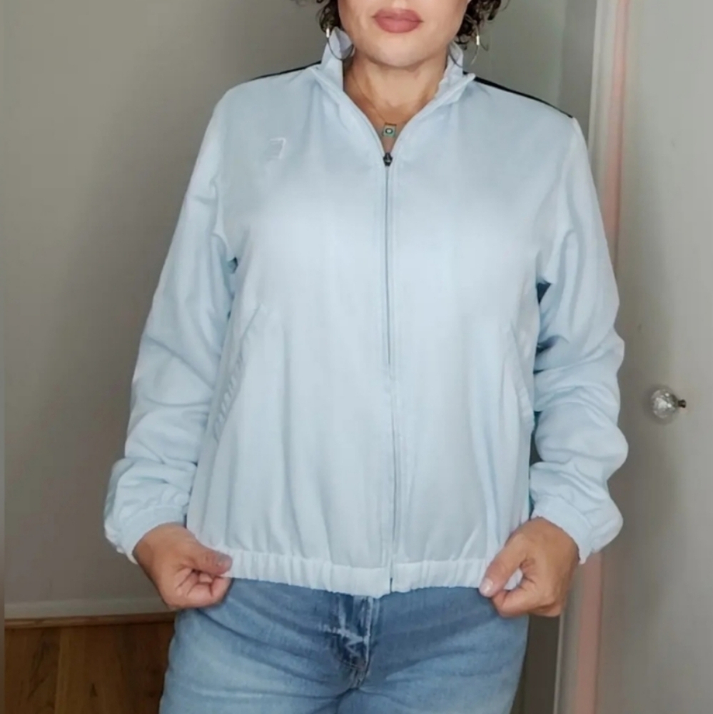 Vintage Nike Court Tennis Track Jacket Light Baby Blue Colorblock Medium